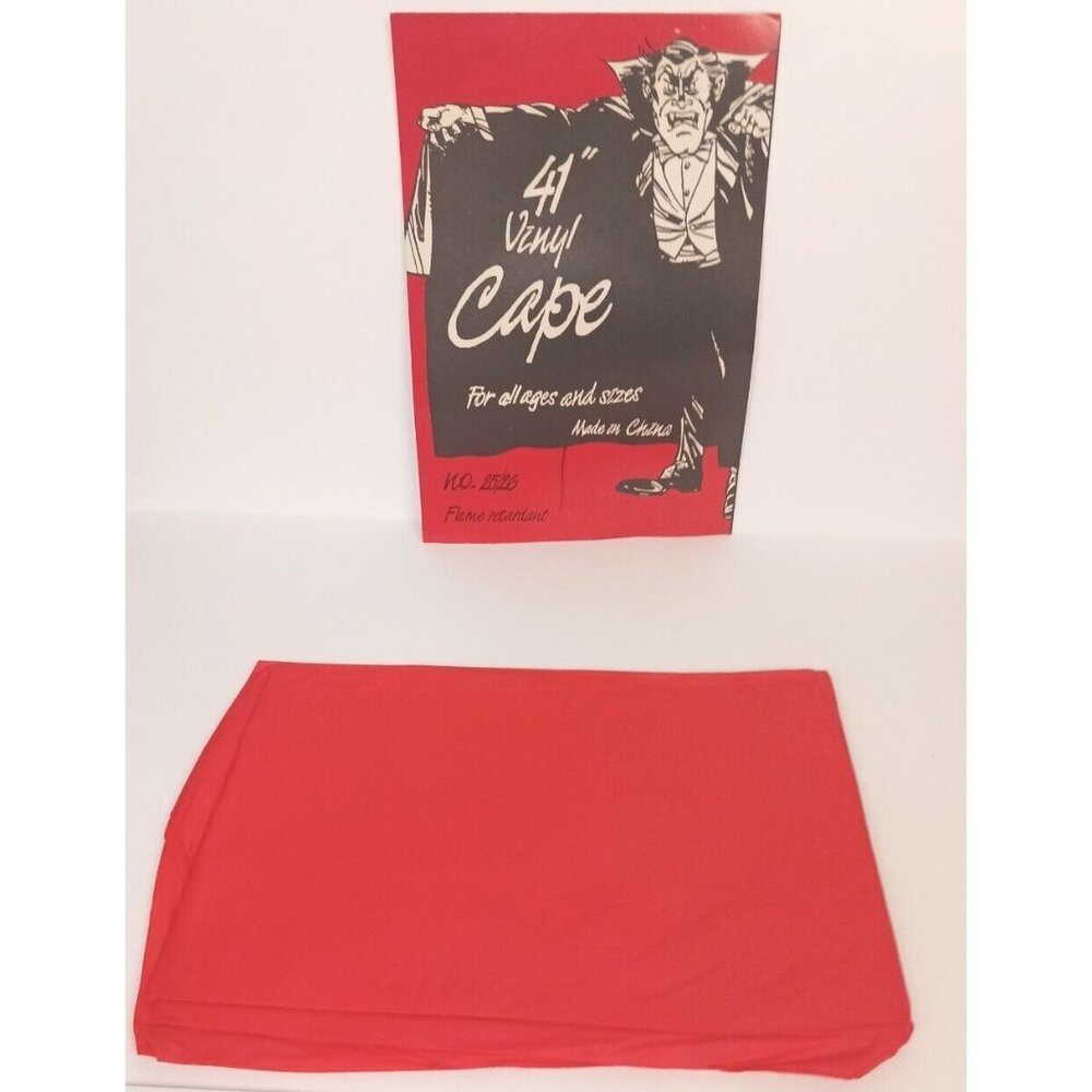Vampire Costume Cape 41 Inch Vinyl Cape Red All Ages Halloween